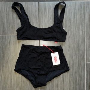 [SOLID & STRIPED] Elle Top & Georgia Bottom - Jacquard Leopard Print